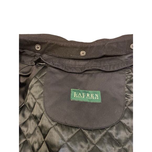 Ralph Lauren Double Breasted Trench Coat Black Removable Lining Quilted 44R VTG - Picture 5 of 16